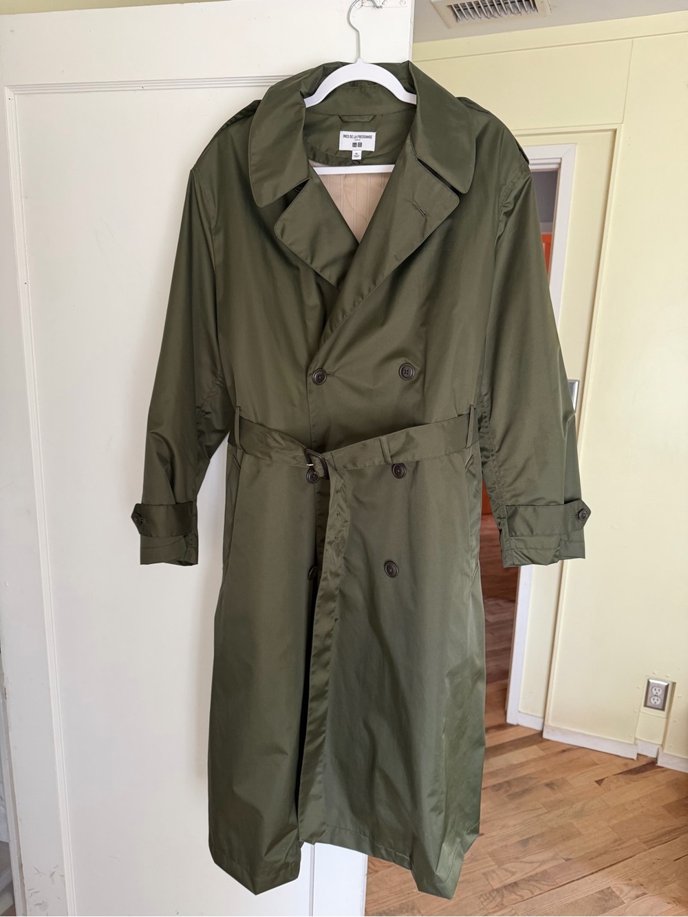 Uniqlo Ines de la Fressange Olive Green Trench Coat